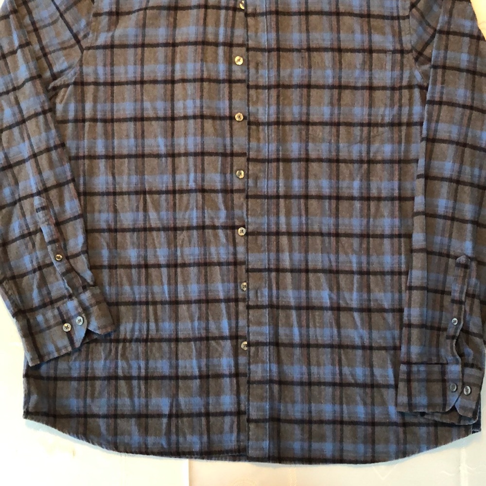 Men’s Slim Fit XL Cotton Flannel Blu/Gray shirt
